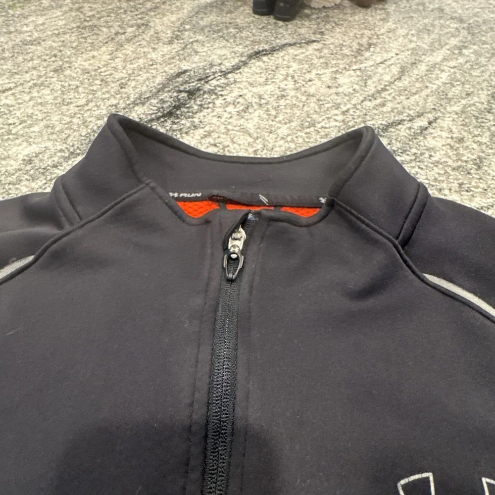 Under Armour Jacket Fleece Mens XXL Black Gray‎ Full Zip Cold Gear Storm Running